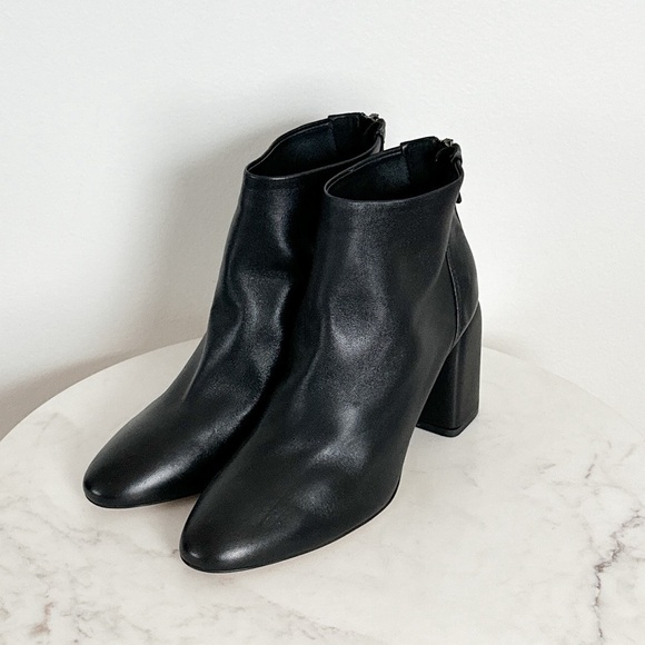 NEW Black Suede Studio Bria Heel Boot Black Leather Size - Picture 6 of 10